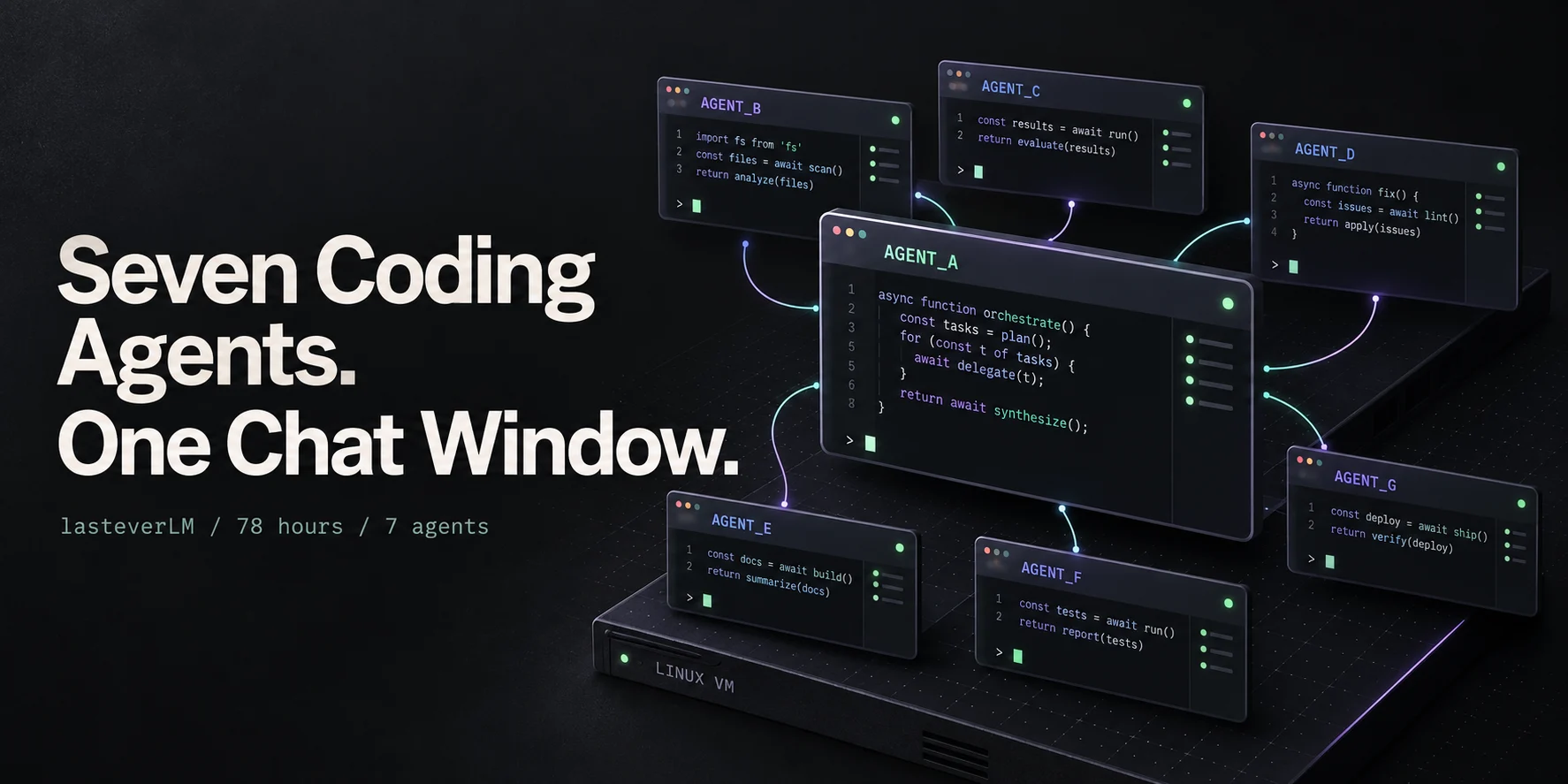 Seven Coding Agents. One Chat Window.