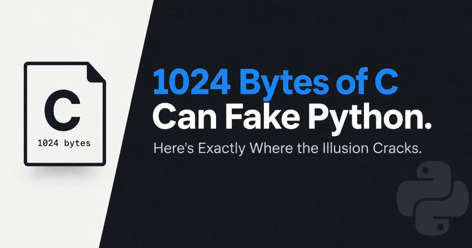 1024 Bytes of C Can Fake Python. Here's Exactly Where the Illusion Cracks.