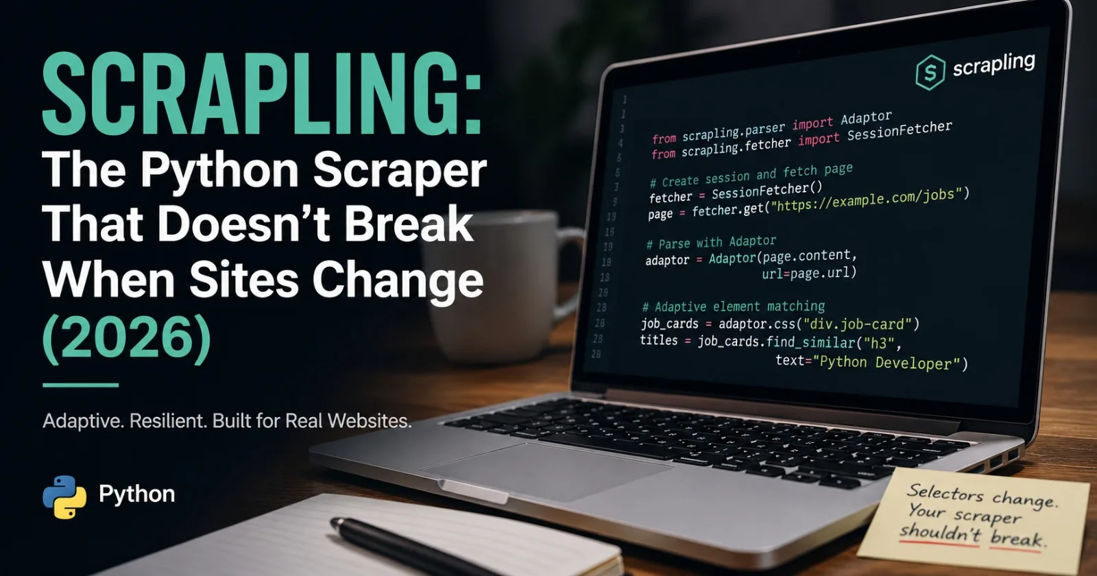 Scrapling: The Python Scraper That Doesn't Break When Sites Change (2026)