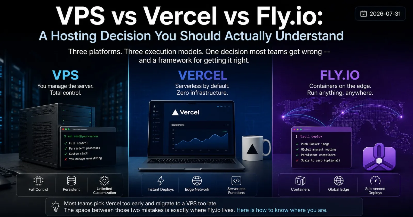 VPS vs Vercel vs Fly.io: A Hosting Decision You Should Actually Understand