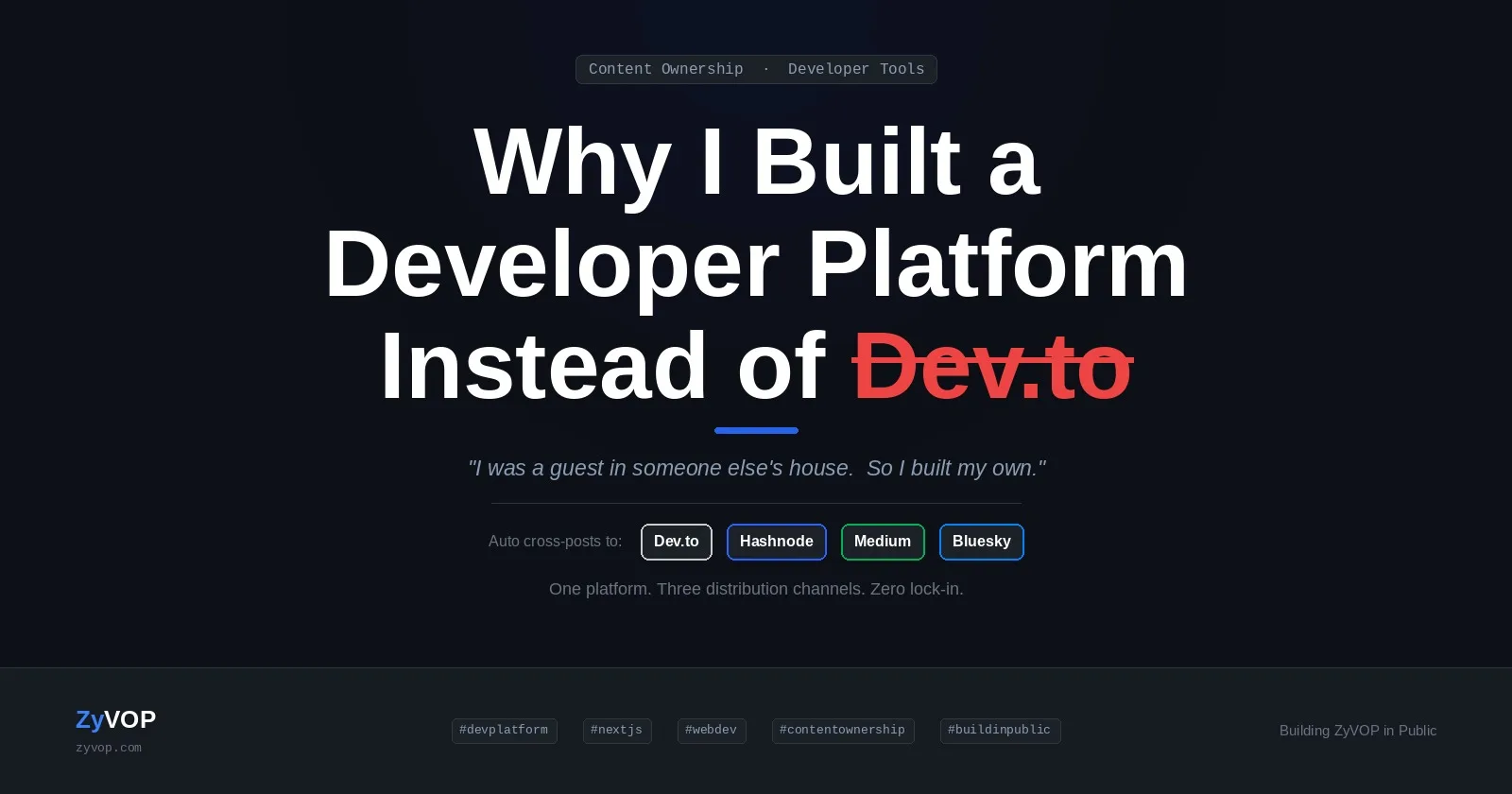 Why I Built a Developer Platform Instead of Just Using Dev.to