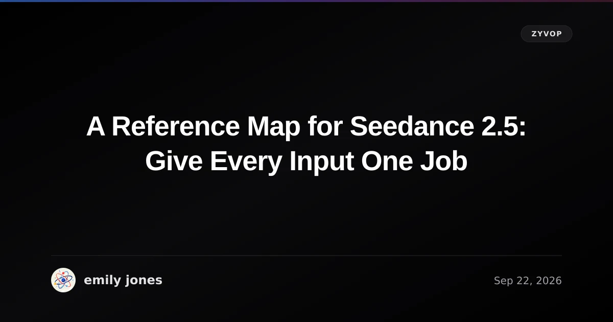 A Reference Map for Seedance 2.5: Give Every Input One Job