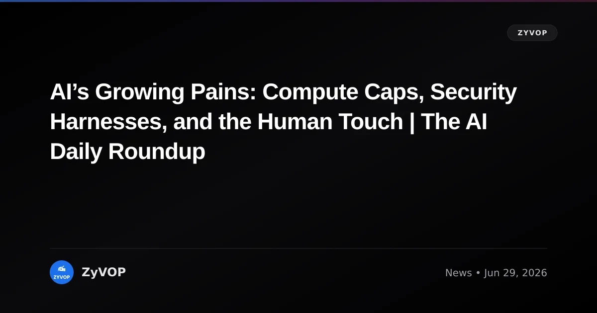 AI’s Growing Pains: Compute Caps, Security Harnesses, and the Human Touch | The AI Daily Roundup