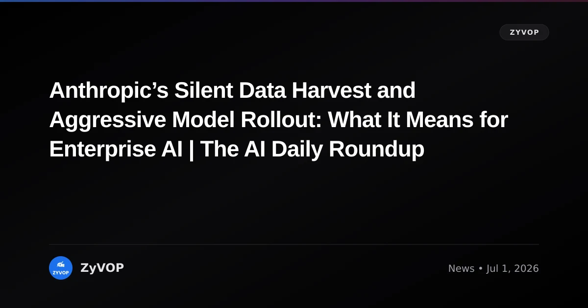Anthropic’s Silent Data Harvest and Aggressive Model Rollout: What It Means for Enterprise AI | The AI Daily Roundup