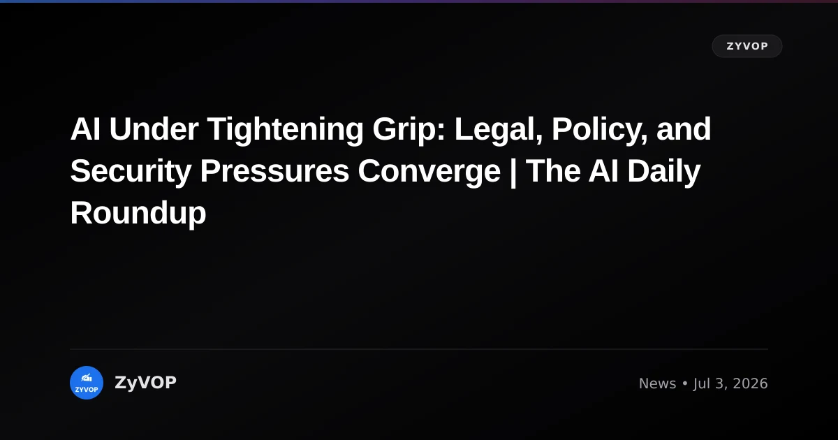 AI Under Tightening Grip: Legal, Policy, and Security Pressures Converge | The AI Daily Roundup