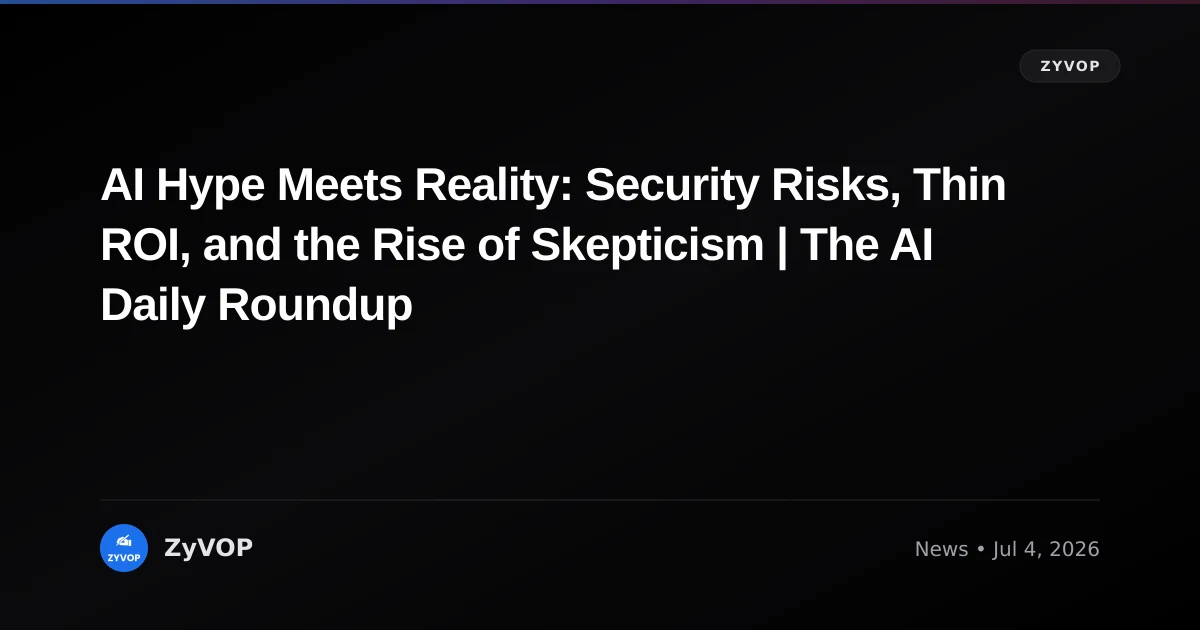 AI Hype Meets Reality: Security Risks, Thin ROI, and the Rise of Skepticism | The AI Daily Roundup