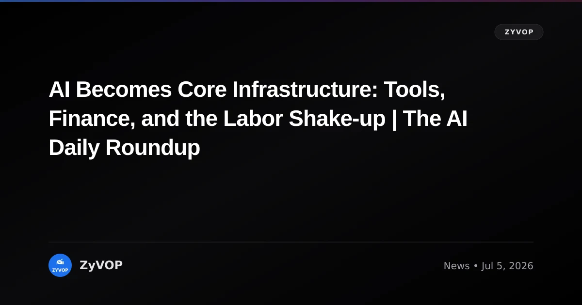 AI Becomes Core Infrastructure: Tools, Finance, and the Labor Shake‑up | The AI Daily Roundup