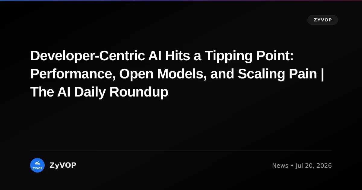 Developer‑Centric AI Hits a Tipping Point: Performance, Open Models, and Scaling Pain | The AI Daily Roundup