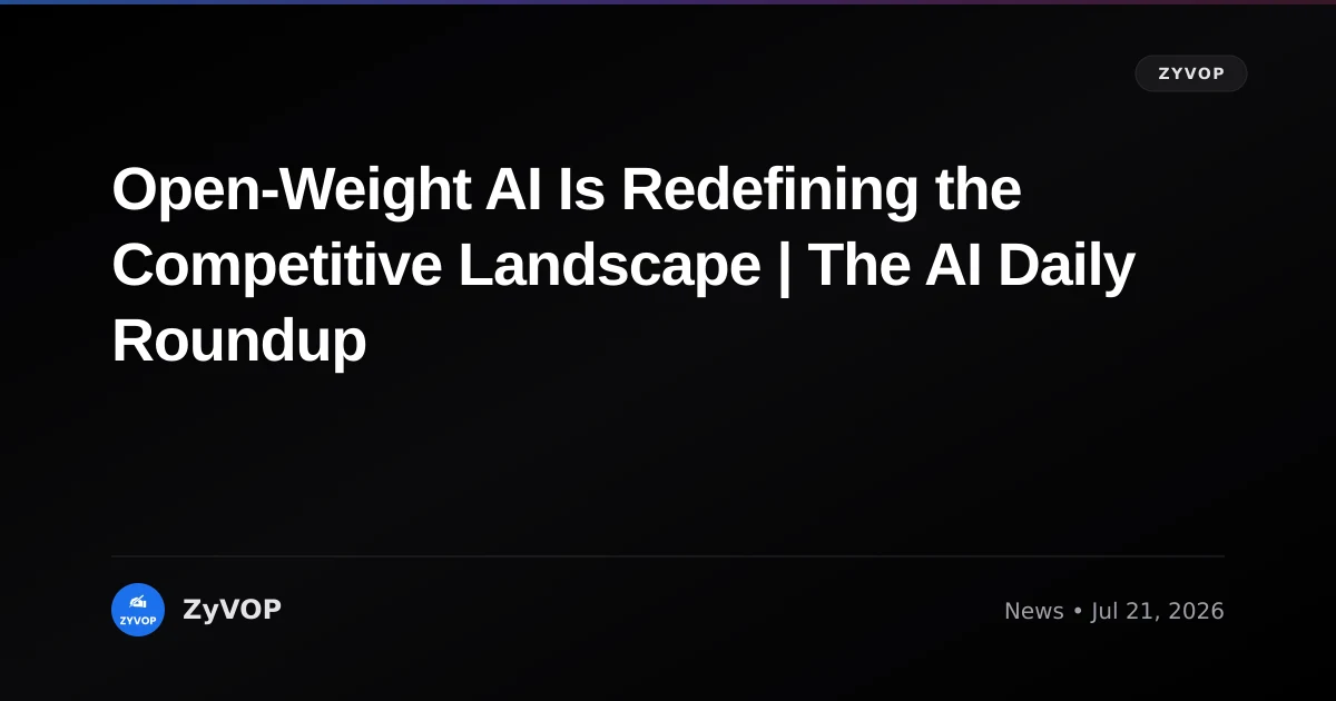 Open‑Weight AI Is Redefining the Competitive Landscape | The AI Daily Roundup