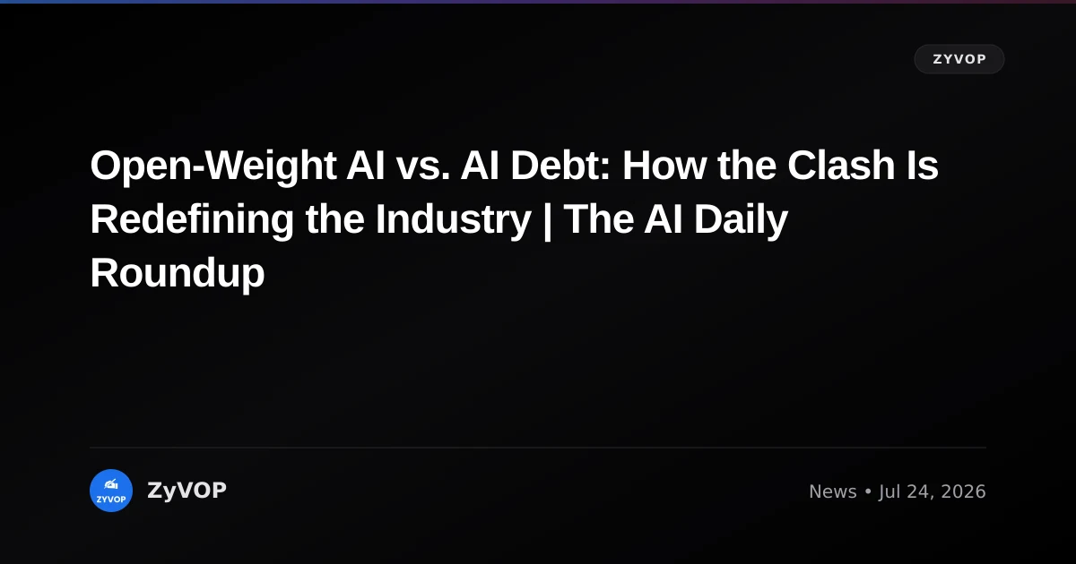 Open-Weight AI vs. AI Debt: How the Clash Is Redefining the Industry | The AI Daily Roundup