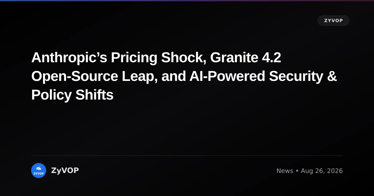 Anthropic’s Pricing Shock, Granite 4.2 Open‑Source Leap, and AI‑Powered Security & Policy Shifts