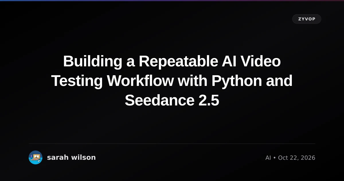 Building a Repeatable AI Video Testing Workflow with Python and Seedance 2.5