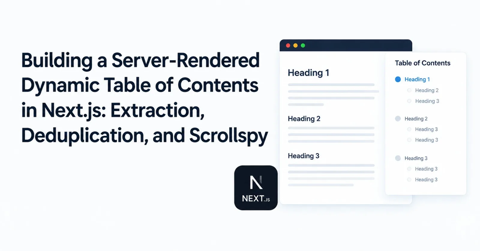 Building a Server-Rendered Dynamic Table of Contents in Next.js: Extraction, Deduplication, and Scrollspy