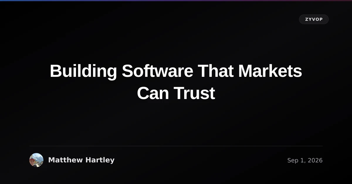 Building Software That Markets Can Trust