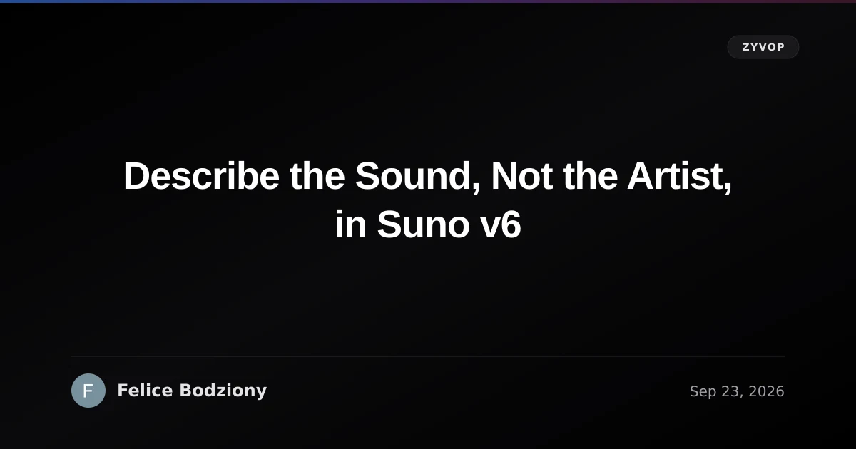 Describe the Sound, Not the Artist, in Suno v6