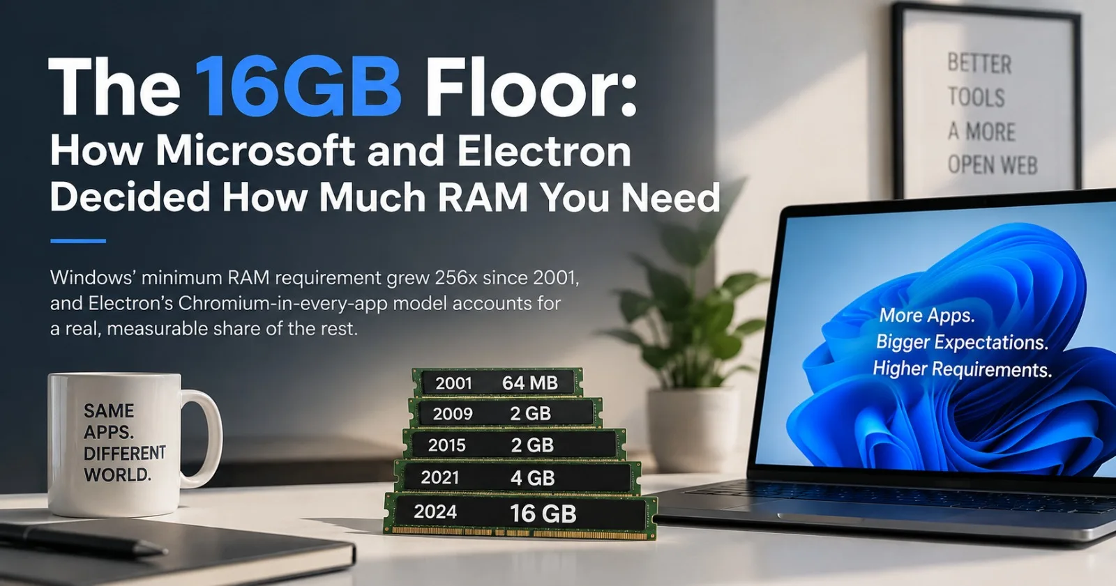 From 64MB to 16GB: How Software Got So Hungry