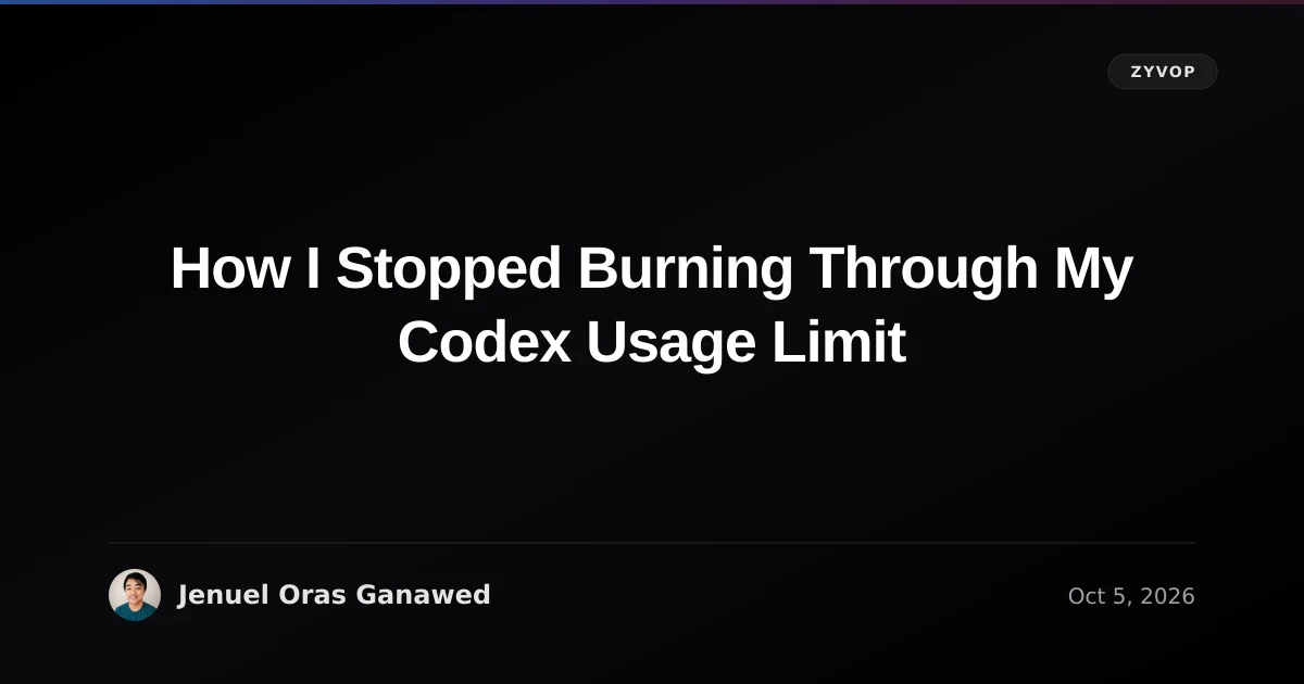 How I Stopped Burning Through My Codex Usage Limit