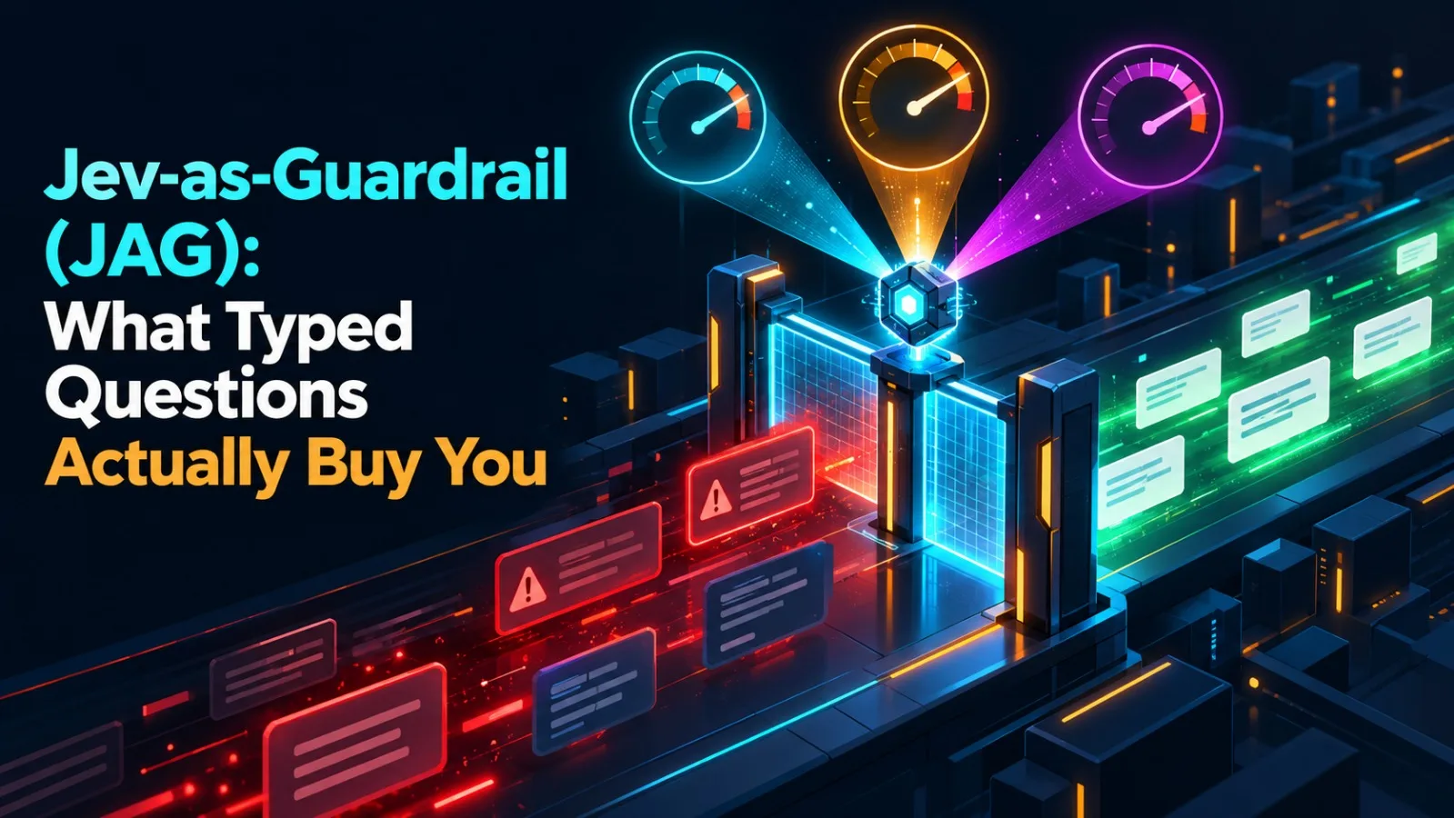 Jev-as-Guardrail (JAG): What Typed Questions Actually Buy You