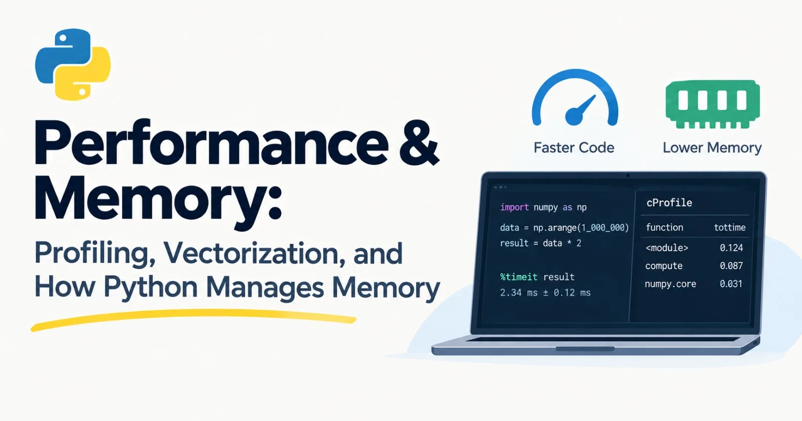Performance & Memory: Profiling, Vectorization, and How Python Manages Memory
