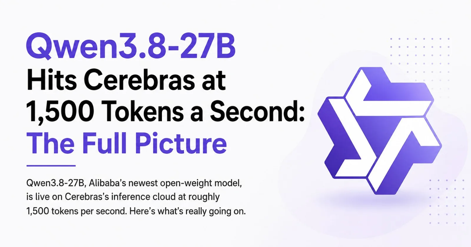 Qwen3.8-27B Hits Cerebras at 1,500 Tokens a Second: The Full Picture