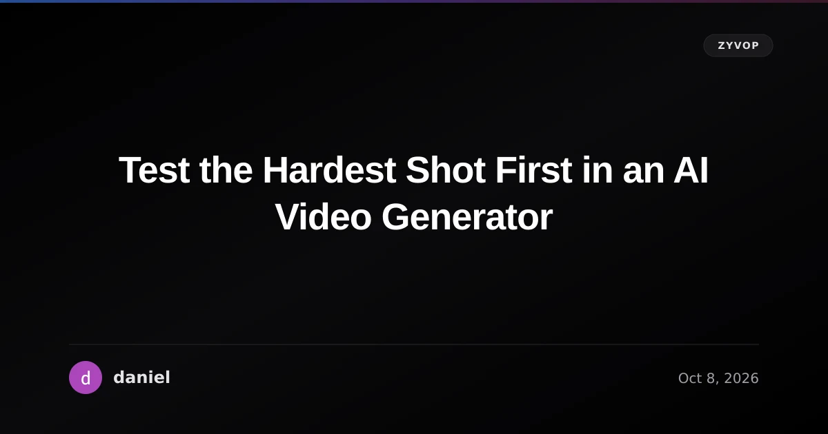 Test the Hardest Shot First in an AI Video Generator