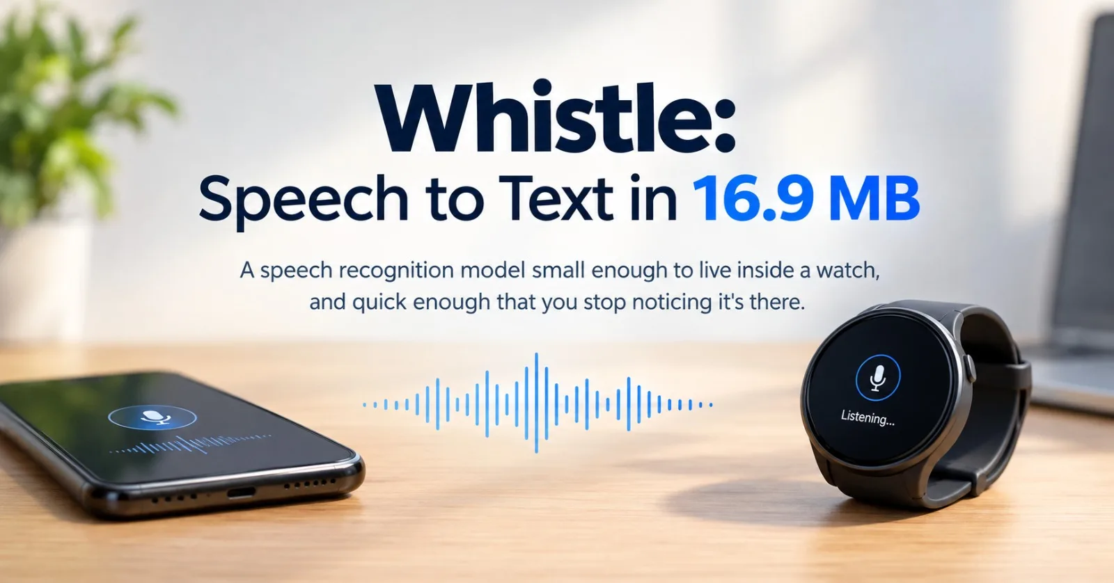Whistle: Speech to Text in 16.9 MB