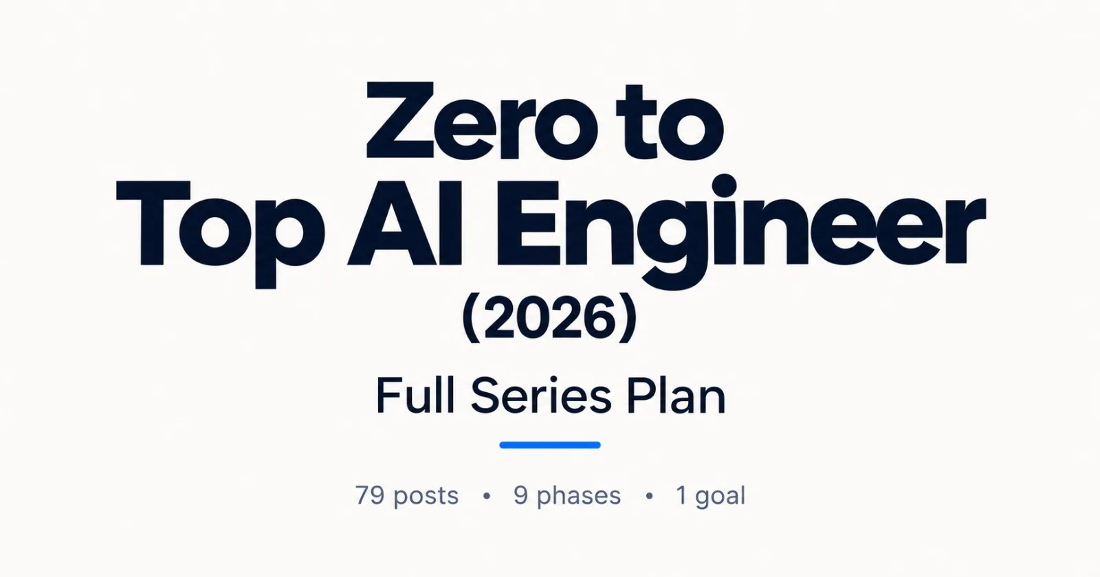 Zero to Top AI Engineer (2026): Full Series Plan